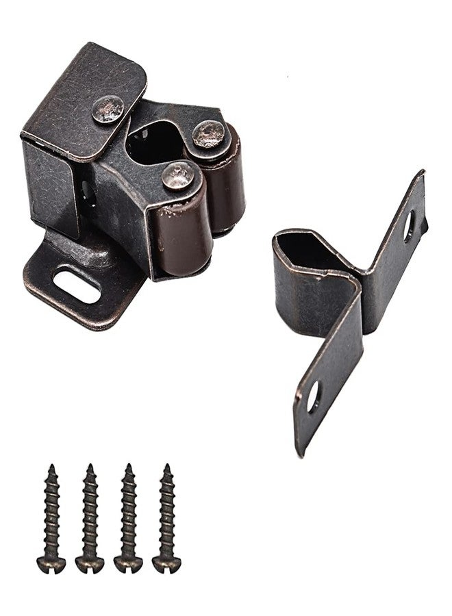 Renashed 20Pcs Cupboard Closet Cabinet Door Double Ball Roller Catch Latch Cold Rolled Steel (Bronze Tone) - Image 1